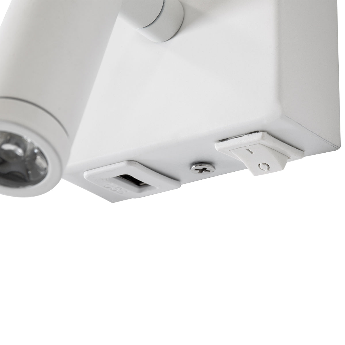 GloboStar® ROULETTE-R 61380 Μοντέρνο Φωτιστικό Τοίχου - Απλίκα Ξενοδοχείου Bed Side LED 3W 360lm & 1 x E27 36° & 360° AC 220-240V - Reading Up/Down Light - Φορτιστής USB 3A - Μ22 x Π23.5 x Υ37cm - Φυσικό Λευκό 4500K - Λευκό με Μπεζ Καπέλο - Σετ 2 Τεμαχίων - ledmania.gr