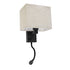 GloboStar® ROULETTE-S 61382 Μοντέρνο Φωτιστικό Τοίχου - Απλίκα Ξενοδοχείου Bed Side LED 3W 360lm & 1 x E27 36° & 360° AC 220-240V - Reading Up/Down Light - Φορτιστής USB 3A - Μ17 x Π20 x Υ37cm - Φυσικό Λευκό 4500K - Μαύρο με Μπεζ Καπέλο - Σετ 2 Τεμαχίων - ledmania.gr
