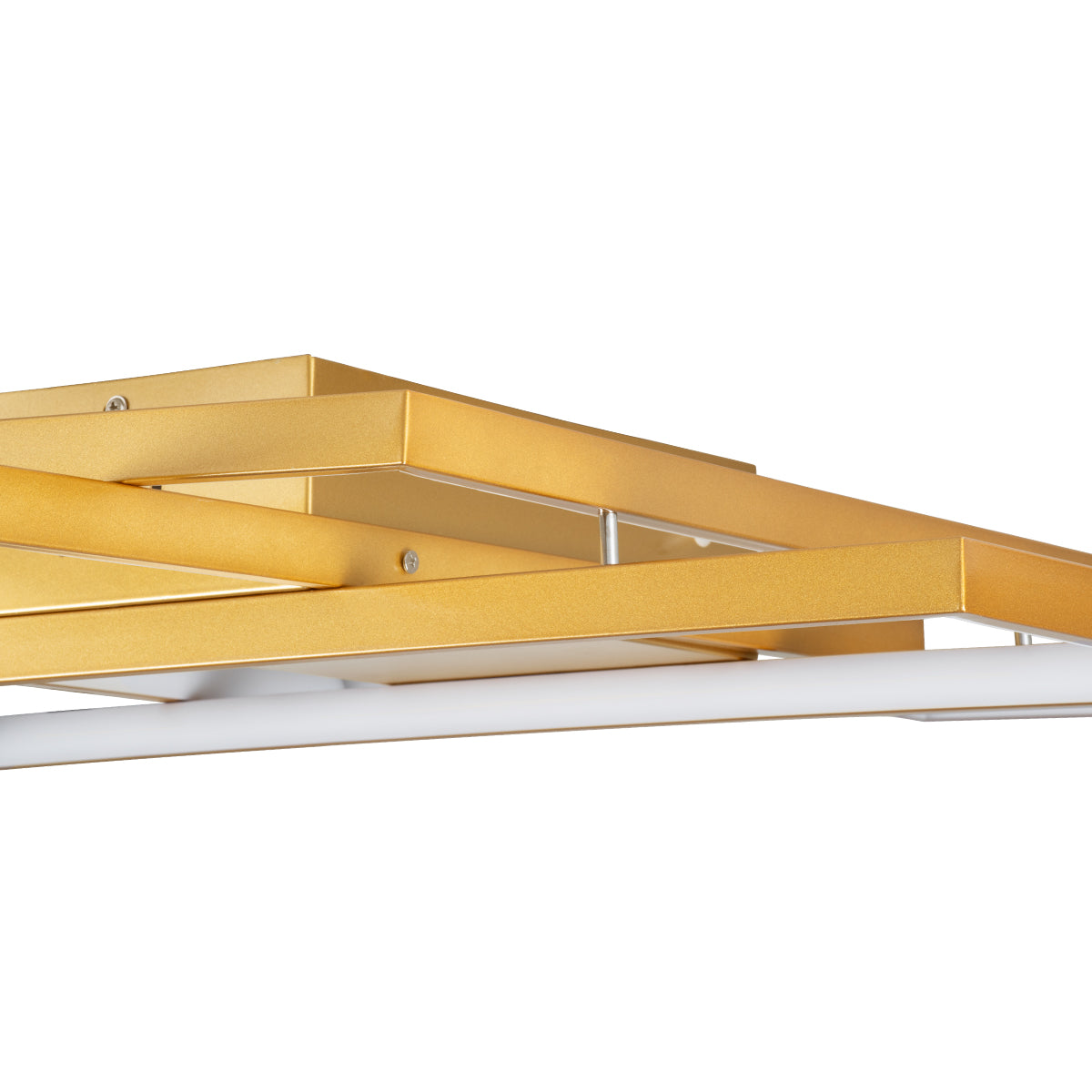 GLOBOSTAR® QUADRA 61390 Μοντέρνο Φωτιστικό Οροφής LED 120W 14400lm 120° AC 220-240V IP20 Ρυθμιζόμενο Λευκό CCT με Χειριστήριο από 2700K έως 6000K Dimmable - Lumileds SMD Chip - Χρυσό Βούρτσας - Μ105 x Π60 x Υ19cm - 3 Χρόνια Εγγύηση