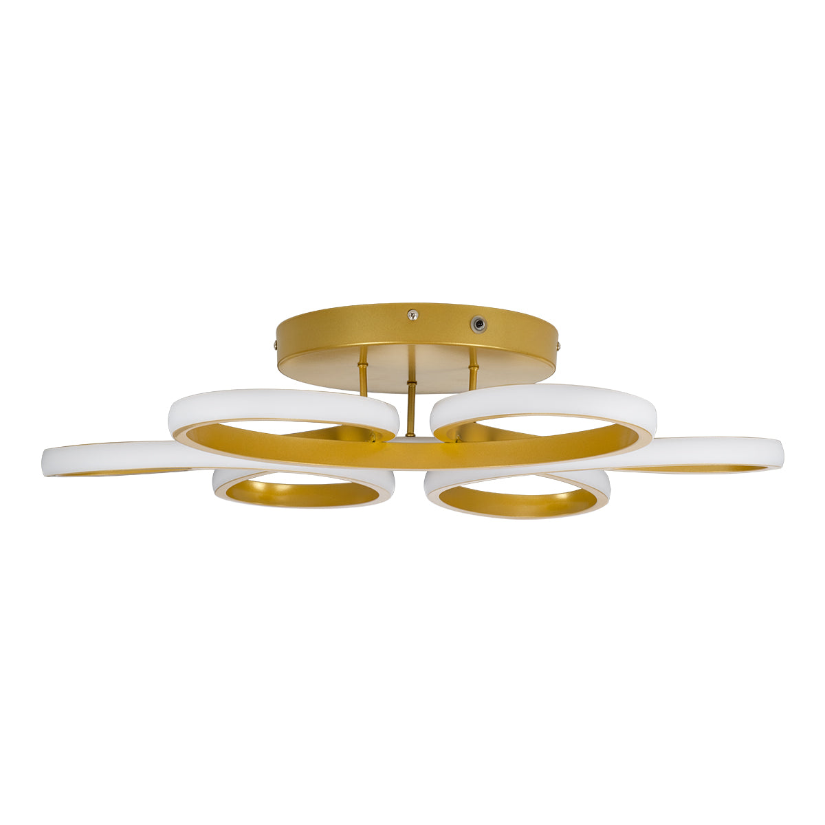 GLOBOSTAR® MARGARET 61403 Μοντέρνο Φωτιστικό Οροφής LED 54W 6210lm 360° AC 220-240V IP20 Ρυθμιζόμενο Λευκό CCT με Χειριστήριο από 2700K έως 6000K Dimmable - Lumileds SMD Chip - Χρυσό Βούρτσας - Μ57 x Π57 x Υ12cm - 3 Χρόνια Εγγύηση - ledmania.gr
