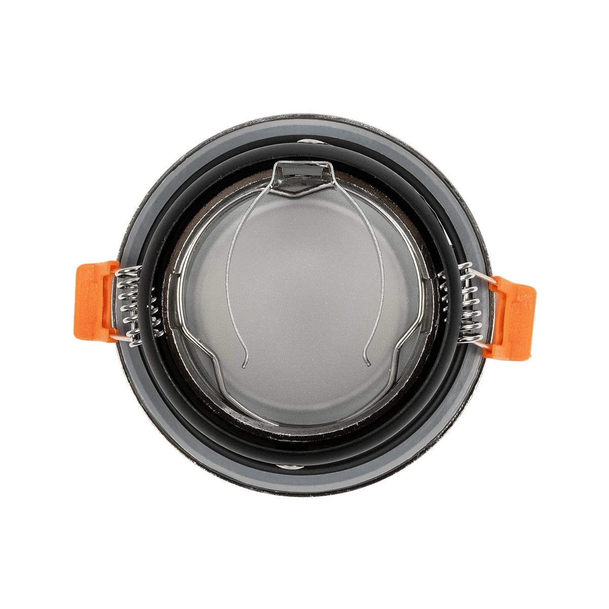 GLOBOSTAR® SIGMA 61461 Χωνευτή Στρόγγυλη Βάση Σποτ Οροφής/Μπάνιου για Λάμπα MR16/GU10 Αδιάβροχο IP65 - Νίκελ Βούρτσας Αλουμίνιο & Λευκό Γυαλί - Φ8.5 x Υ4.4cm / Q7.5cm - ledmania.gr