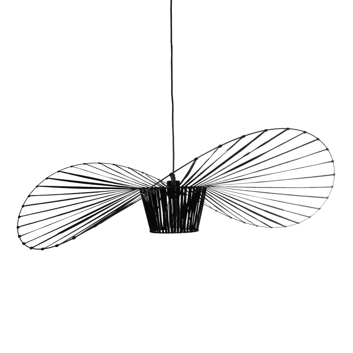 GloboStar® LUMINOVA 61467 Μοντέρνο Κρεμαστό Φωτιστικό Πλέγμα Μονόφωτο 1 x E27 IP20 Μαύρο Σχοινί με Μαύρο Σύρμα - Μ100 x Π100 x Υ30cm - ledmania.gr