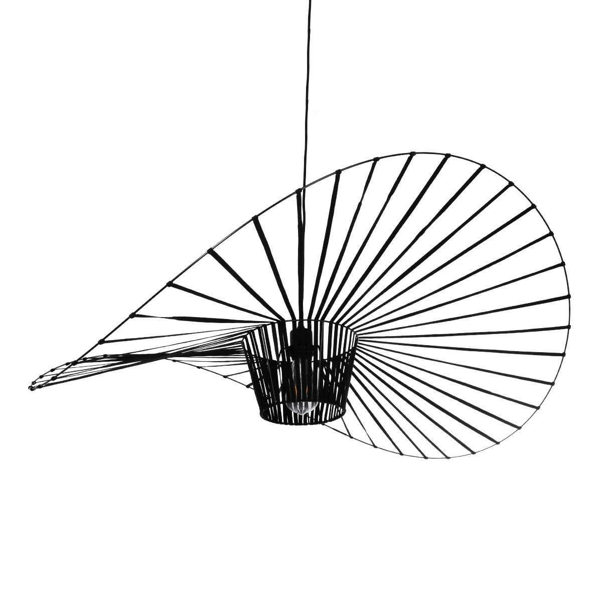 GloboStar® LUMINOVA 61467 Μοντέρνο Κρεμαστό Φωτιστικό Πλέγμα Μονόφωτο 1 x E27 IP20 Μαύρο Σχοινί με Μαύρο Σύρμα - Μ100 x Π100 x Υ30cm - ledmania.gr