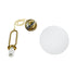 GloboStar® BELLISSIMO 61486 Μοντέρνο Κρεμαστό Φωτιστικό Οροφής Μονόφωτο 1 x E27 Γαλακτερή Γυάλινη Μπάλα με Μεταλλικό Επιχρυσωμενό Πλατίνα Σώμα Φ20 x Υ42cm - ledmania.gr