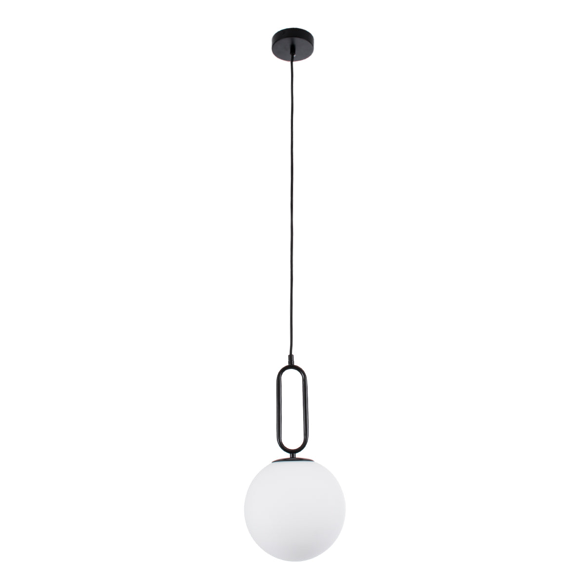 GLOBOSTAR® BELLISSIMO 61489 Μοντέρνο Κρεμαστό Φωτιστικό Οροφής με Ντουί 1 x E27 AC 220-240V IP20 - Λευκό & Μαύρο - Μ20 x Π20 x Υ42cm