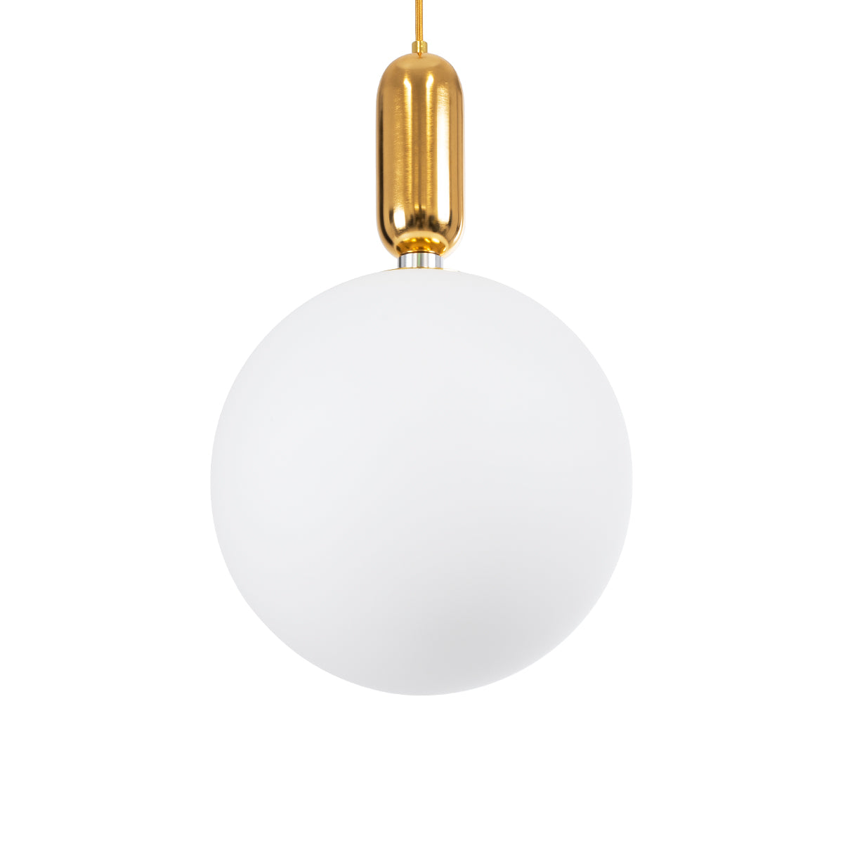 GLOBOSTAR® ESTETICO 61493 Μοντέρνο Κρεμαστό Φωτιστικό Οροφής με Ντουί 1 x E27 AC 220-240V IP20 - Λευκό & Χρυσό Πλατίνα - Μ30 x Π30 x Υ48cm