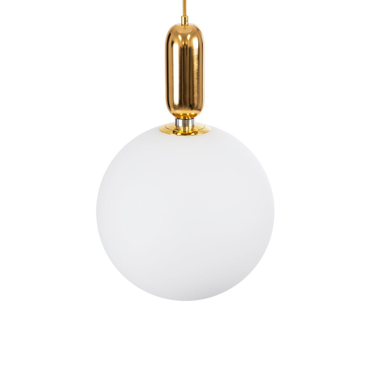 GLOBOSTAR® ESTETICO 61493 Μοντέρνο Κρεμαστό Φωτιστικό Οροφής με Ντουί 1 x E27 AC 220-240V IP20 - Λευκό & Χρυσό Πλατίνα - Μ30 x Π30 x Υ48cm