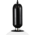 GloboStar® ESTETICO 61496 Μοντέρνο Κρεμαστό Φωτιστικό Οροφής Μονόφωτο 1 x E27 Γαλακτερή Γυάλινη Μπάλα με Μεταλλικό Μαύρο Ματ Σώμα Φ30 x Υ48cm - ledmania.gr