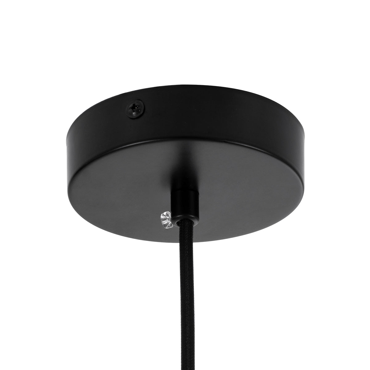 GloboStar® ESTETICO 61496 Μοντέρνο Κρεμαστό Φωτιστικό Οροφής Μονόφωτο 1 x E27 Γαλακτερή Γυάλινη Μπάλα με Μεταλλικό Μαύρο Ματ Σώμα Φ30 x Υ48cm - ledmania.gr