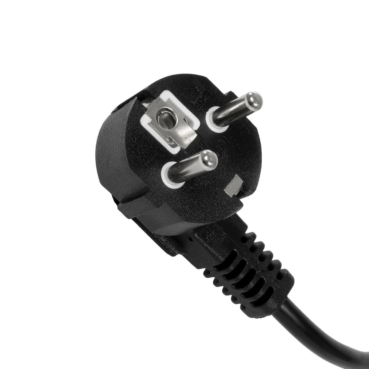 GLOBOSTAR® PLUGA 61498 Καλώδιο Τροφοδοσίας C13 με Πλάγια Πρίζα Schuko 250V 10A max 1.5m - 3*0.75mm2 - Μαύρο - Μ150 x Π3.6 x Υ3.6cm - ledmania.gr