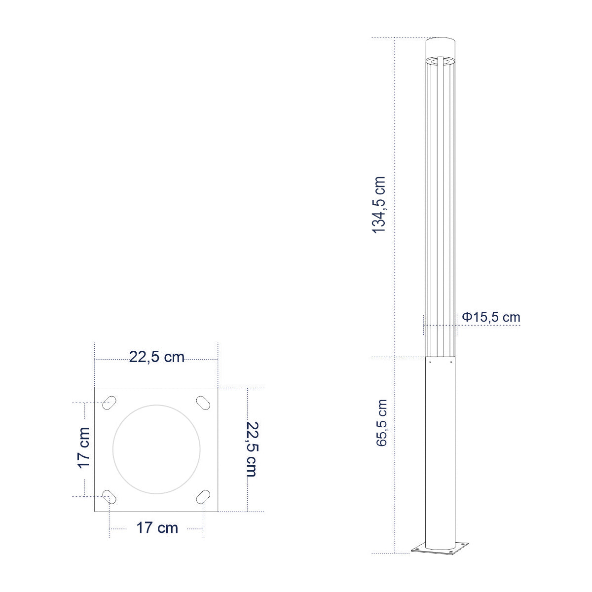 GloboStar® CANCUN 61509 Urban Light Φωτιστικό Πάρκου - Πλατείας - Κήπου Ύψους 2 μέτρων LED 40W 5440lm 60° AC100-240VAC IP67 IK09 - D15.5 x H200cm - Anthracite Grey - Φυσικό Λευκό 4000K - LUMILEDS - MEAN WELL DRIVER - 5 Years Warranty