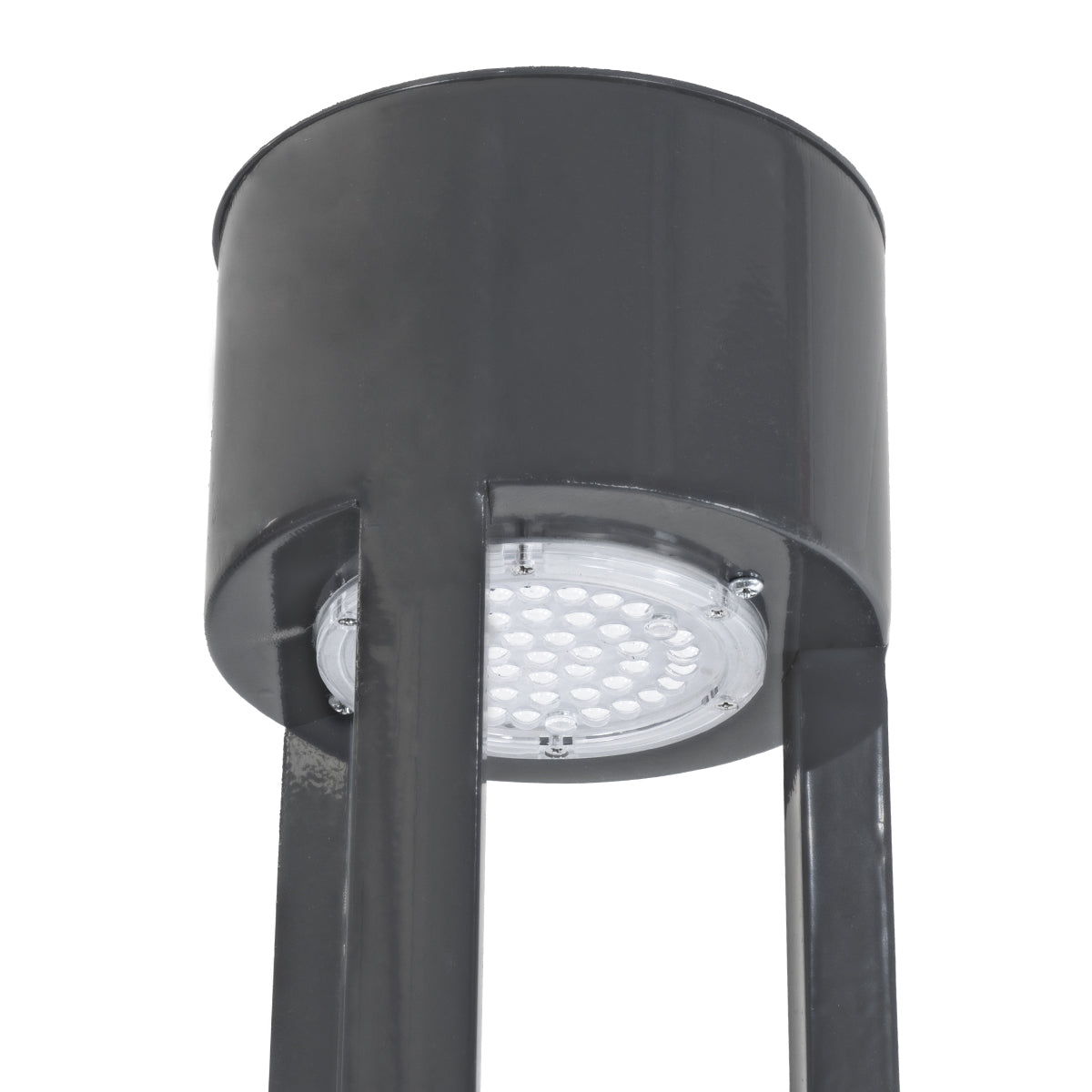 GloboStar® CANCUN 61509 Urban Light Φωτιστικό Πάρκου - Πλατείας - Κήπου Ύψους 2 μέτρων LED 40W 5440lm 60° AC100-240VAC IP67 IK09 - D15.5 x H200cm - Anthracite Grey - Φυσικό Λευκό 4000K - LUMILEDS - MEAN WELL DRIVER - 5 Years Warranty