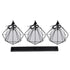 GloboStar® EIFFEL 61569 Vintage Κρεμαστό Φωτιστικό Ράγα Τρίφωτο 3 x E27 IP20 Μαύρο Μέταλλο με Λευκό Ύφασμα - Μ68 x Π25 x Υ130cm - ledmania.gr