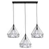 GloboStar® EIFFEL 61569 Vintage Κρεμαστό Φωτιστικό Ράγα Τρίφωτο 3 x E27 IP20 Μαύρο Μέταλλο με Λευκό Ύφασμα - Μ68 x Π25 x Υ130cm - ledmania.gr