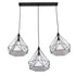 GloboStar® EIFFEL 61569 Vintage Κρεμαστό Φωτιστικό Ράγα Τρίφωτο 3 x E27 IP20 Μαύρο Μέταλλο με Λευκό Ύφασμα - Μ68 x Π25 x Υ130cm - ledmania.gr