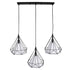 GloboStar® EIFFEL 61569 Vintage Κρεμαστό Φωτιστικό Ράγα Τρίφωτο 3 x E27 IP20 Μαύρο Μέταλλο με Λευκό Ύφασμα - Μ68 x Π25 x Υ130cm - ledmania.gr