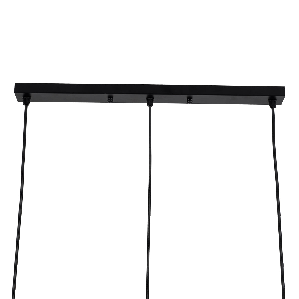 GloboStar® EIFFEL 61569 Vintage Κρεμαστό Φωτιστικό Ράγα Τρίφωτο 3 x E27 IP20 Μαύρο Μέταλλο με Λευκό Ύφασμα - Μ68 x Π25 x Υ130cm - ledmania.gr