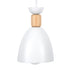 GloboStar® AVA 61573 Μοντέρνο Κρεμαστό Φωτιστικό Καμπάνα Τρίφωτο 3 x E27 IP20 Λευκό Μέταλλο με Μπεζ Ξύλο - Μ35 x Π35 x Υ130cm - ledmania.gr