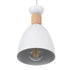 GloboStar® AVA 61573 Μοντέρνο Κρεμαστό Φωτιστικό Καμπάνα Τρίφωτο 3 x E27 IP20 Λευκό Μέταλλο με Μπεζ Ξύλο - Μ35 x Π35 x Υ130cm - ledmania.gr