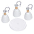 GloboStar® AVA 61573 Μοντέρνο Κρεμαστό Φωτιστικό Καμπάνα Τρίφωτο 3 x E27 IP20 Λευκό Μέταλλο με Μπεζ Ξύλο - Μ35 x Π35 x Υ130cm - ledmania.gr
