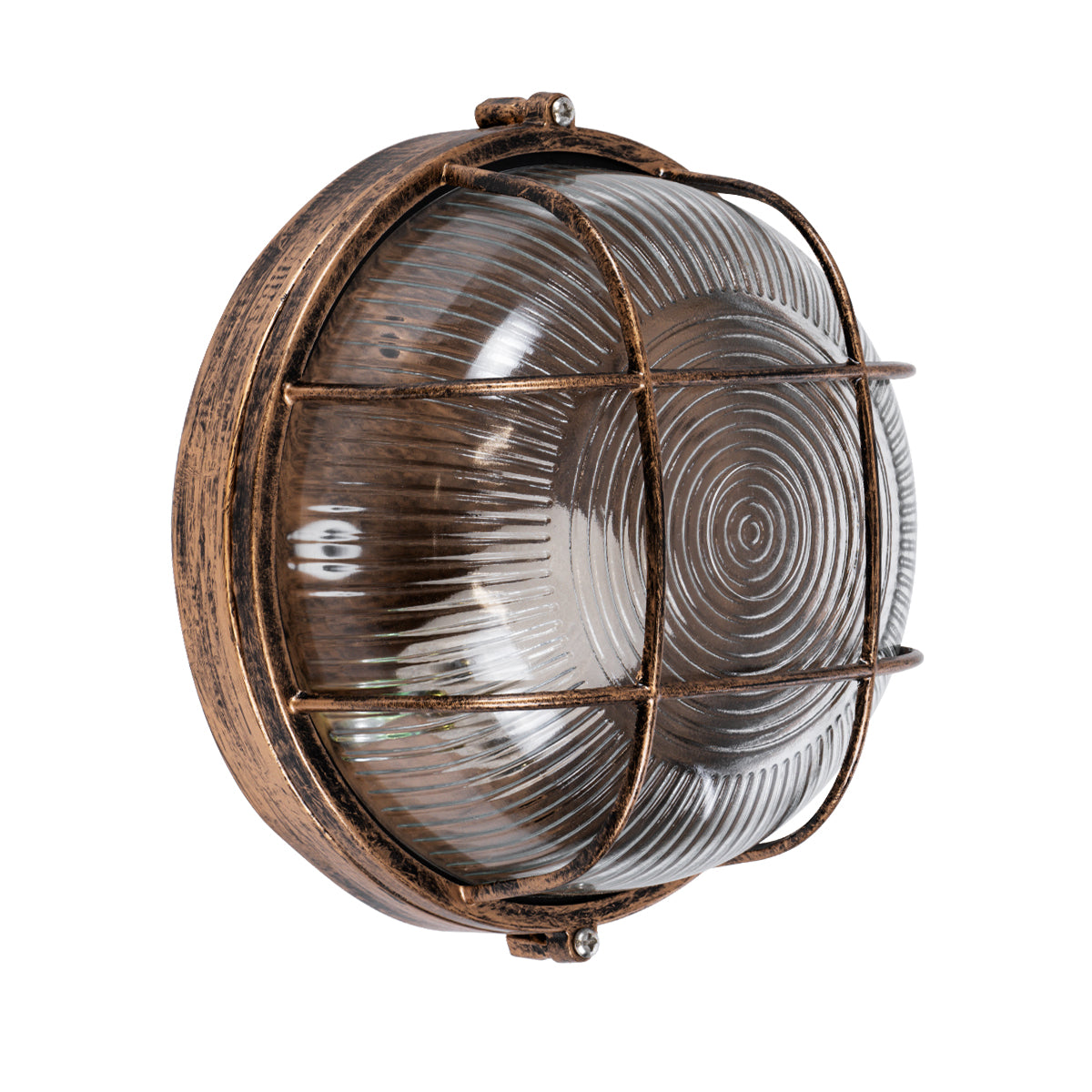 GLOBOSTAR® BOATLIGHT 61587 Vintage Φωτιστικό Καραβοχελώνα Τοίχου & Οροφής με Ντουί 1 x E27 120° AC 220-240V Αδιάβροχο IP65 - Μπρονζέ Εφέ Σκουριάς Ματ - Μ17.5 x Π17.5 x Υ9cm - ledmania.gr