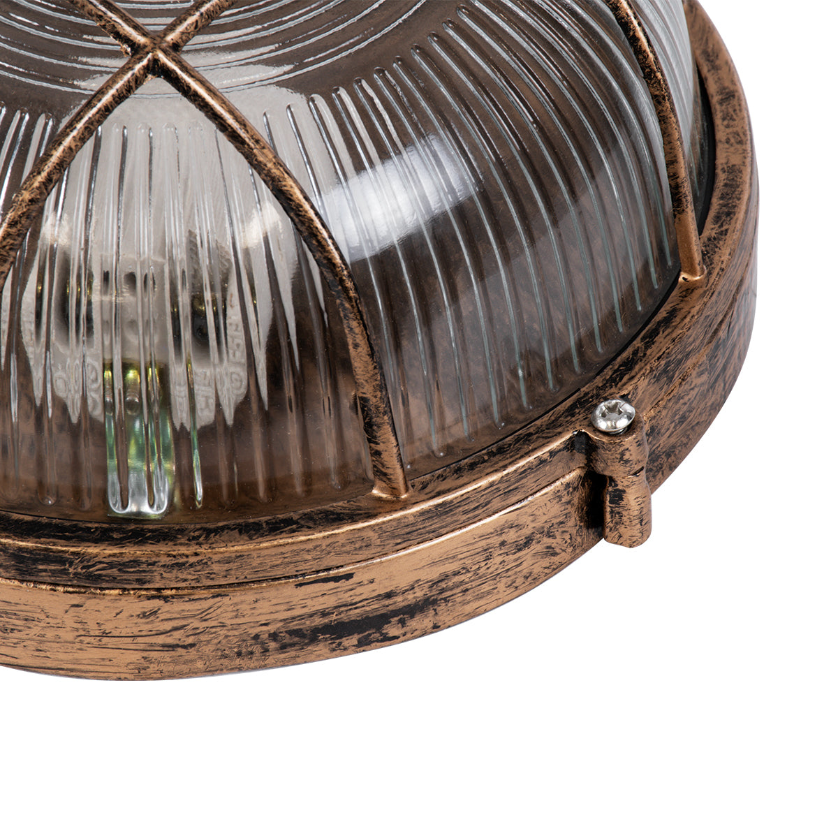 GLOBOSTAR® BOATLIGHT 61587 Vintage Φωτιστικό Καραβοχελώνα Τοίχου & Οροφής με Ντουί 1 x E27 120° AC 220-240V Αδιάβροχο IP65 - Μπρονζέ Εφέ Σκουριάς Ματ - Μ17.5 x Π17.5 x Υ9cm - ledmania.gr