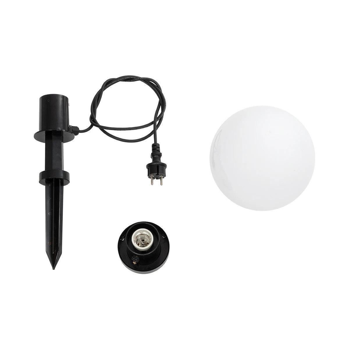 GLOBOSTAR® AGROS 61593 Φωτιστικό Κήπου / Καρφωτό με Ντουί 1 x E27 AC 220-240V Αδιάβροχο IP65 - Λευκό & Μάυρο - Μ20 x Π20 x Υ54cm - ledmania.gr