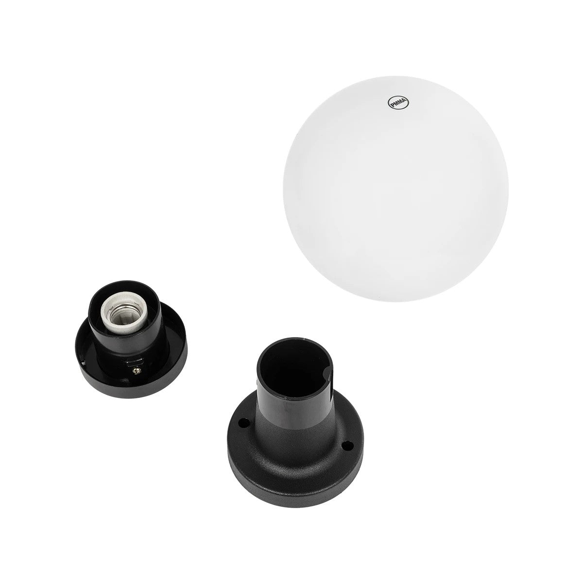 GLOBOSTAR® AGROS 61595 Φωτιστικό Κολωνάκι Κήπου με Ντουί 1 x E27 AC 220-240V Αδιάβροχο IP65 - Λευκό & Μάυρο - Μ20 x Π20 x Υ30cm - ledmania.gr