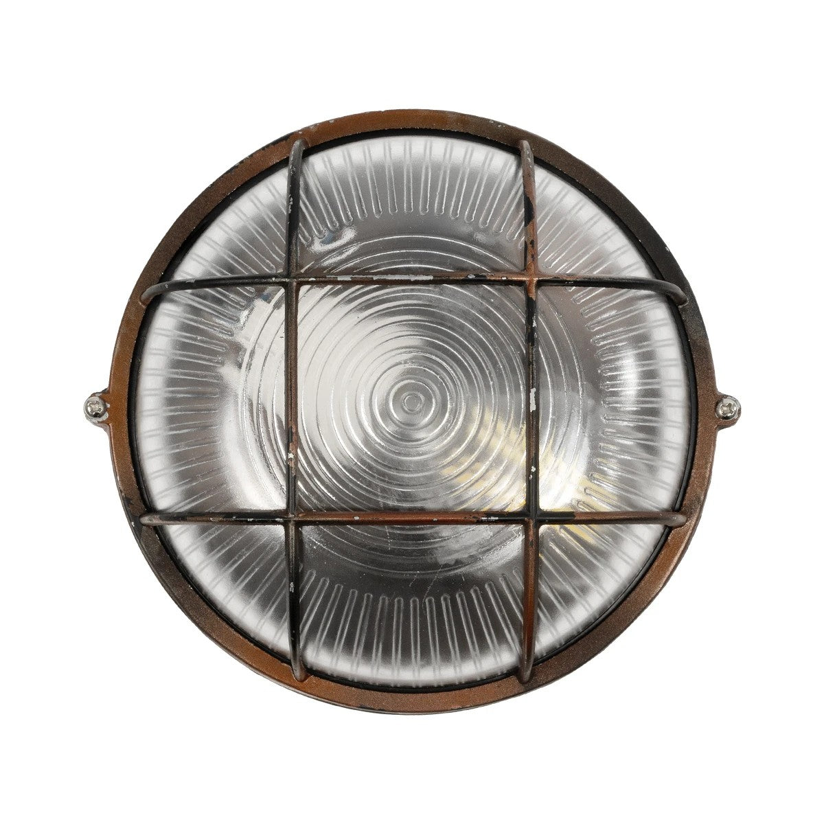 GLOBOSTAR® BOATLIGHT 61623 Vintage Φωτιστικό Καραβοχελώνα Τοίχου & Οροφής με Ντουί 1 x E27 AC 220-240V Αδιάβροχο IP65 - Χάλκινο Παλαιωμένο Εφέ Σκουριάς Ματ - Μ17.5 x Π17.5 x Υ9cm