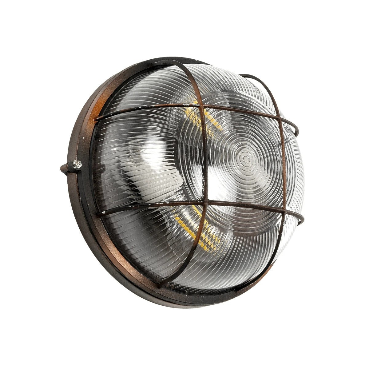 GLOBOSTAR® BOATLIGHT 61624 Vintage Φωτιστικό Καραβοχελώνα Τοίχου & Οροφής με Ντουί 2 x E27 AC 220-240V Αδιάβροχο IP65 - Χάλκινο Παλαιωμένο Εφέ Σκουριάς Ματ - Μ24 x Π24 x Υ11cm