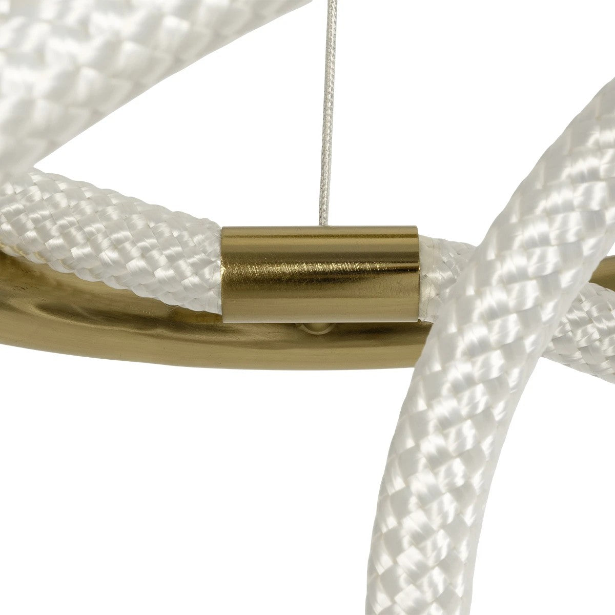 kelvo® GLOW 61657 Μοντέρνο Κρεμαστό Φωτιστικό Οροφής LED 30W 3000lm 360° AC 220-240V IP20 Ρυθμιζόμενο Λευκό CCT με Χειριστήριο από 2700K έως 6000K Dimmable - Lumileds SMD Chip - Χρυσό Πλατίνα & Λευκό Νήμα - Μ40 x Π40 x Υ35cm - 3 Χρόνια Εγγύηση - ledmania.gr