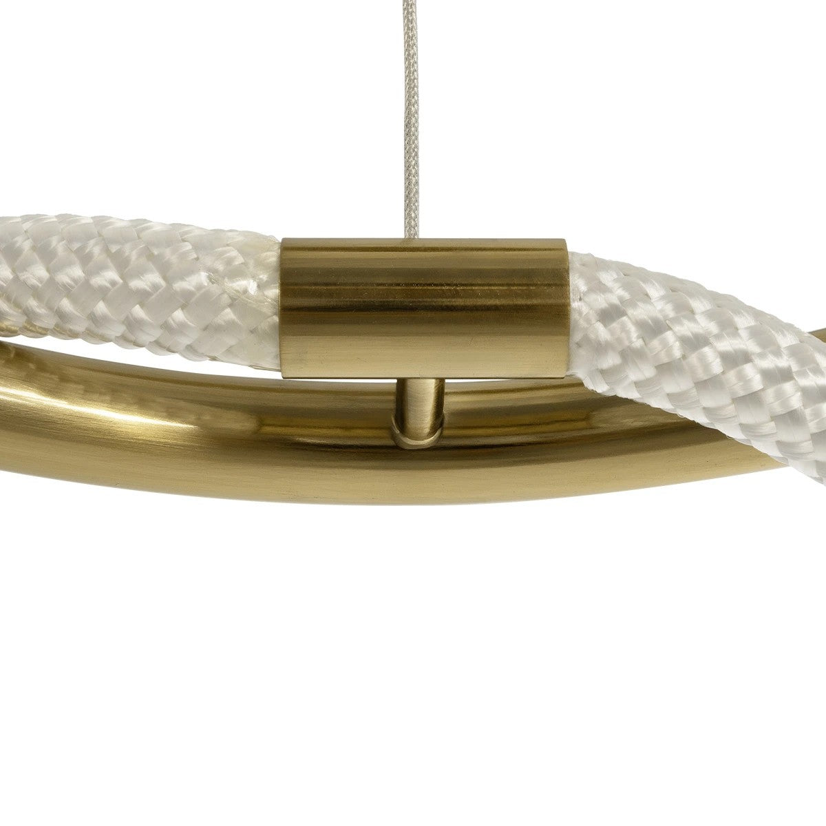 kelvo® GLOW 61658 Μοντέρνο Κρεμαστό Φωτιστικό Οροφής LED 36W 3600lm 360° AC 220-240V IP20 Ρυθμιζόμενο Λευκό CCT με Χειριστήριο από 2700K έως 6000K Dimmable - Lumileds SMD Chip - Χρυσό Πλατίνα & Λευκό Νήμα - Μ60 x Π60 x Υ45cm - 3 Χρόνια Εγγύηση - ledmania.gr