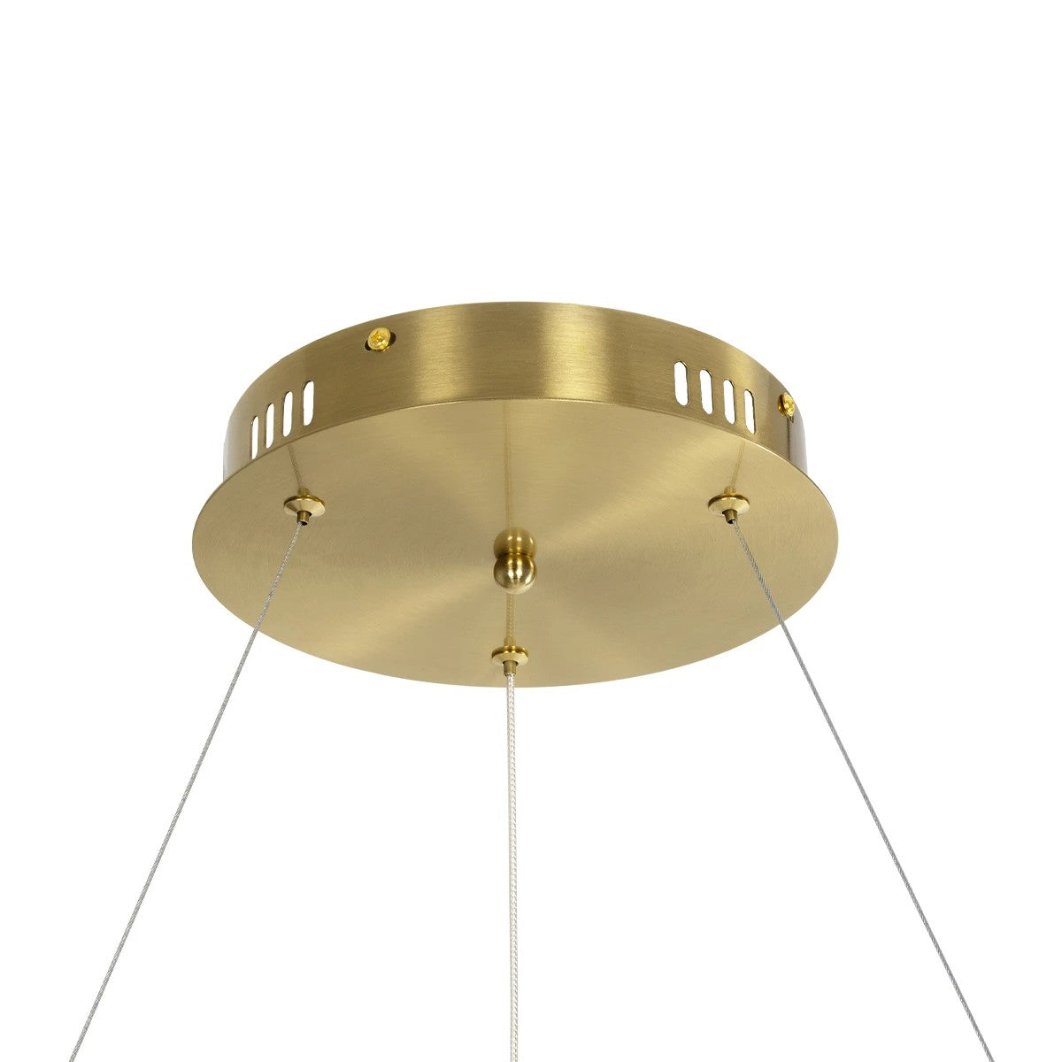 kelvo® GLOW 61660 Μοντέρνο Κρεμαστό Φωτιστικό Οροφής LED 69W 6900lm 360° AC 220-240V IP20 Ρυθμιζόμενο Λευκό CCT με Χειριστήριο από 2700K έως 6000K Dimmable - Lumileds SMD Chip - Χρυσό Πλατίνα & Λευκό Νήμα - Μ100 x Π100 x Υ70cm - 3 Χρόνια Εγγύηση - ledmania.gr