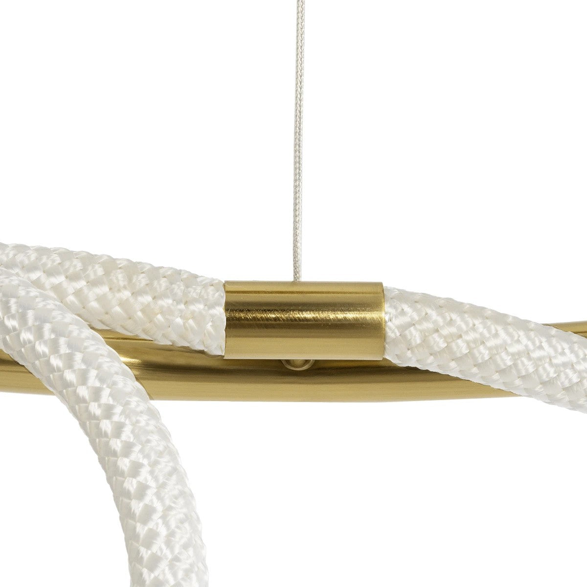 kelvo® GLOW 61660 Μοντέρνο Κρεμαστό Φωτιστικό Οροφής LED 69W 6900lm 360° AC 220-240V IP20 Ρυθμιζόμενο Λευκό CCT με Χειριστήριο από 2700K έως 6000K Dimmable - Lumileds SMD Chip - Χρυσό Πλατίνα & Λευκό Νήμα - Μ100 x Π100 x Υ70cm - 3 Χρόνια Εγγύηση - ledmania.gr