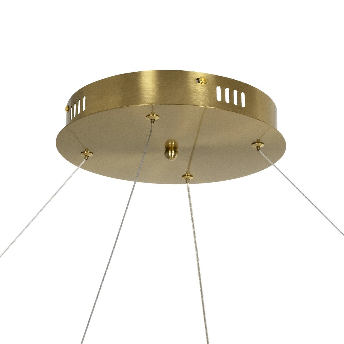 kelvo® GLOW 61661 Μοντέρνο Κρεμαστό Φωτιστικό Οροφής LED 100W 10000lm 360° AC 220-240V IP20 Ρυθμιζόμενο Λευκό CCT με Χειριστήριο από 2700K έως 6000K Dimmable - Lumileds SMD Chip - Χρυσό Πλατίνα & Λευκό Νήμα - Μ150 x Π150 x Υ100cm - 3 Χρόνια Εγγύηση - ledmania.gr
