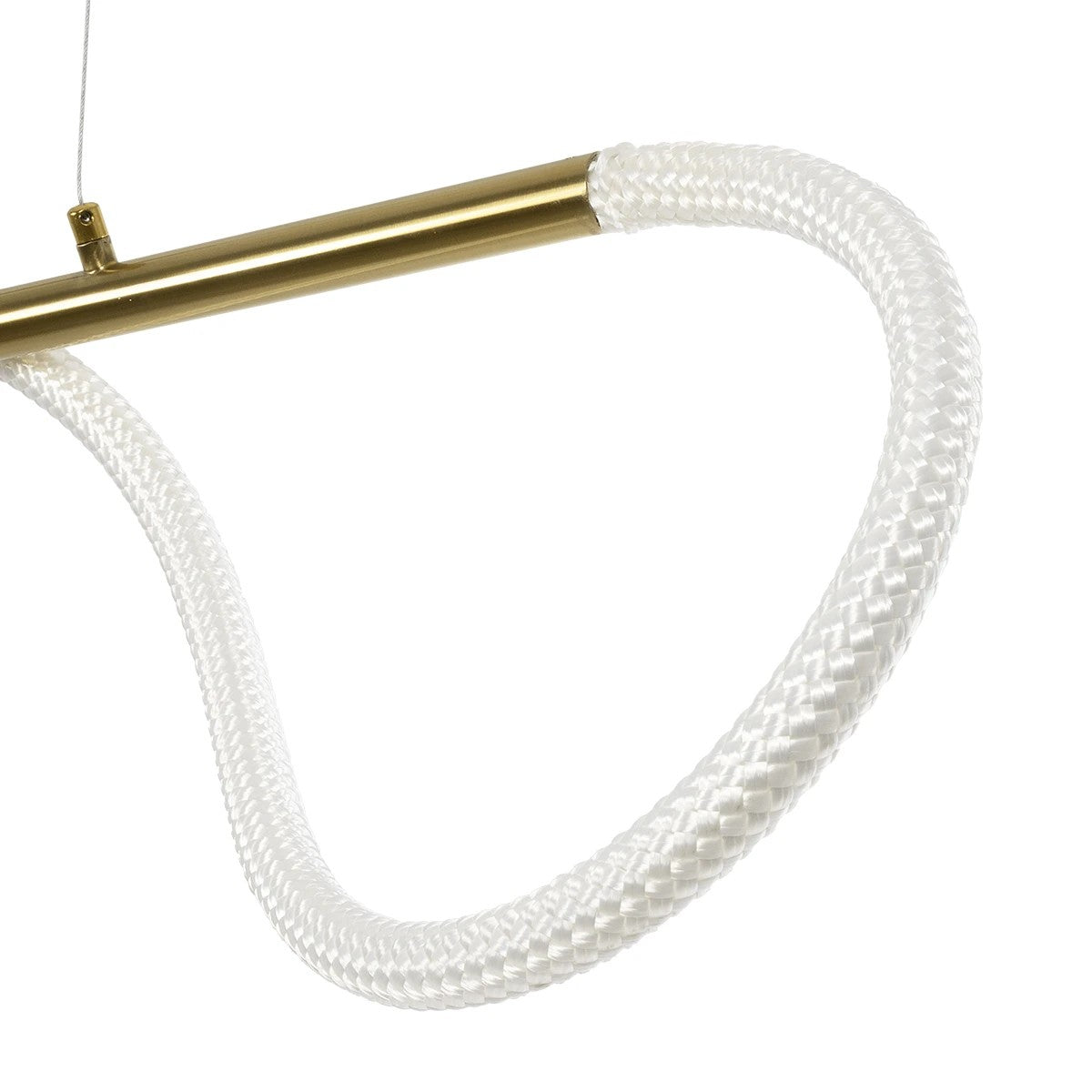 kelvo® GLOW 61662 Μοντέρνο Κρεμαστό Φωτιστικό Οροφής LED 34W 3400lm 360° AC 220-240V IP20 Ρυθμιζόμενο Λευκό CCT με Χειριστήριο από 2700K έως 6000K Dimmable - Lumileds SMD Chip - Χρυσό Πλατίνα & Λευκό Νήμα - Μ120 x Π35 x Υ50cm - 3 Χρόνια Εγγύηση - ledmania.gr