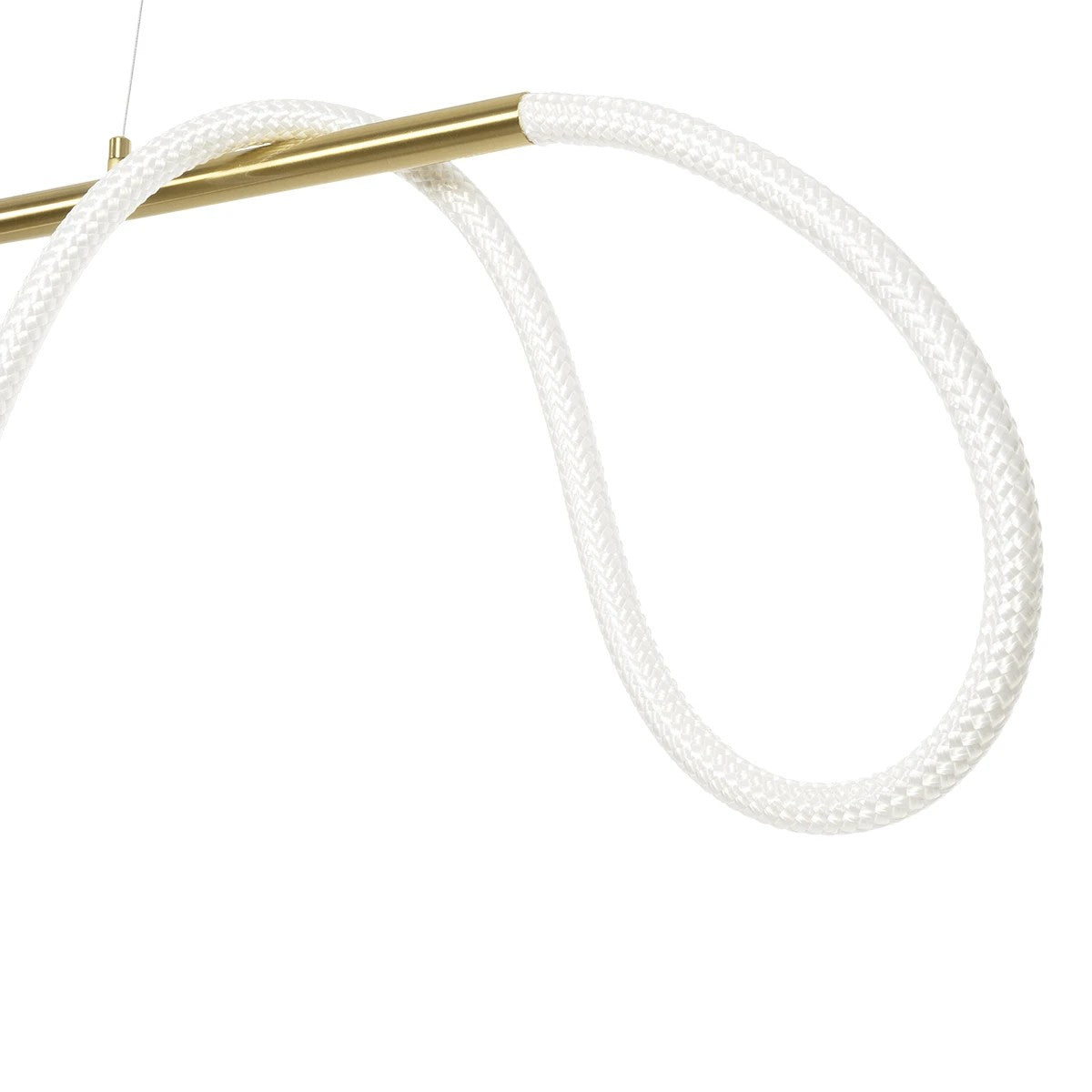 kelvo® GLOW 61663 Μοντέρνο Κρεμαστό Φωτιστικό Οροφής LED 45W 4500lm 360° AC 220-240V IP20 Ρυθμιζόμενο Λευκό CCT με Χειριστήριο από 2700K έως 6000K Dimmable - Lumileds SMD Chip - Χρυσό Πλατίνα & Λευκό Νήμα - Μ150 x Π35 x Υ50cm - 3 Χρόνια Εγγύηση - ledmania.gr