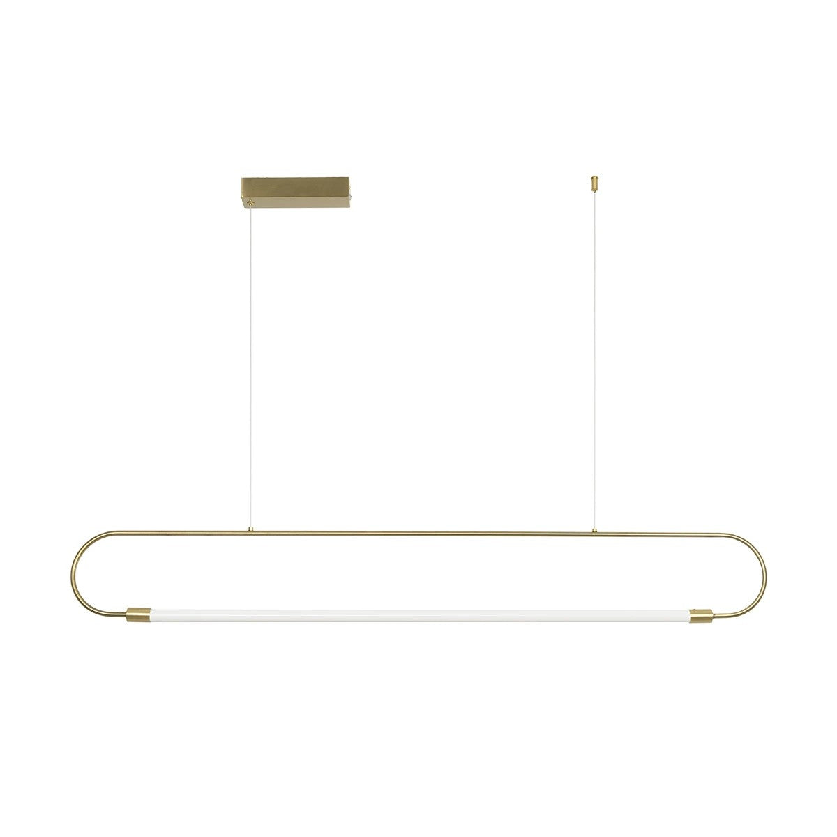 kelvo® GLOW 61664 Μοντέρνο Κρεμαστό Φωτιστικό Οροφής LED 15W 1500lm 360° AC 220-240V IP20 Ρυθμιζόμενο Λευκό CCT με Χειριστήριο από 2700K έως 6000K Dimmable - Lumileds SMD Chip - Χρυσό Πλατίνα & Λευκό Νήμα - Μ120 x Π3 x Υ25cm - 3 Χρόνια Εγγύηση - ledmania.gr