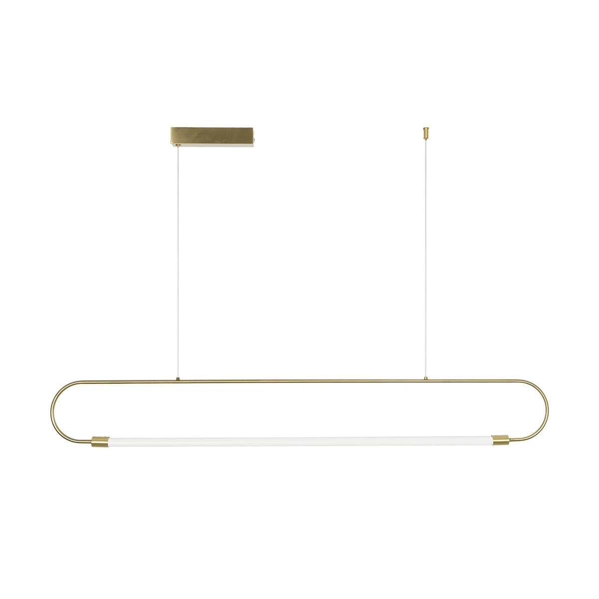 kelvo® GLOW 61664 Μοντέρνο Κρεμαστό Φωτιστικό Οροφής LED 15W 1500lm 360° AC 220-240V IP20 Ρυθμιζόμενο Λευκό CCT με Χειριστήριο από 2700K έως 6000K Dimmable - Lumileds SMD Chip - Χρυσό Πλατίνα & Λευκό Νήμα - Μ120 x Π3 x Υ25cm - 3 Χρόνια Εγγύηση - ledmania.gr