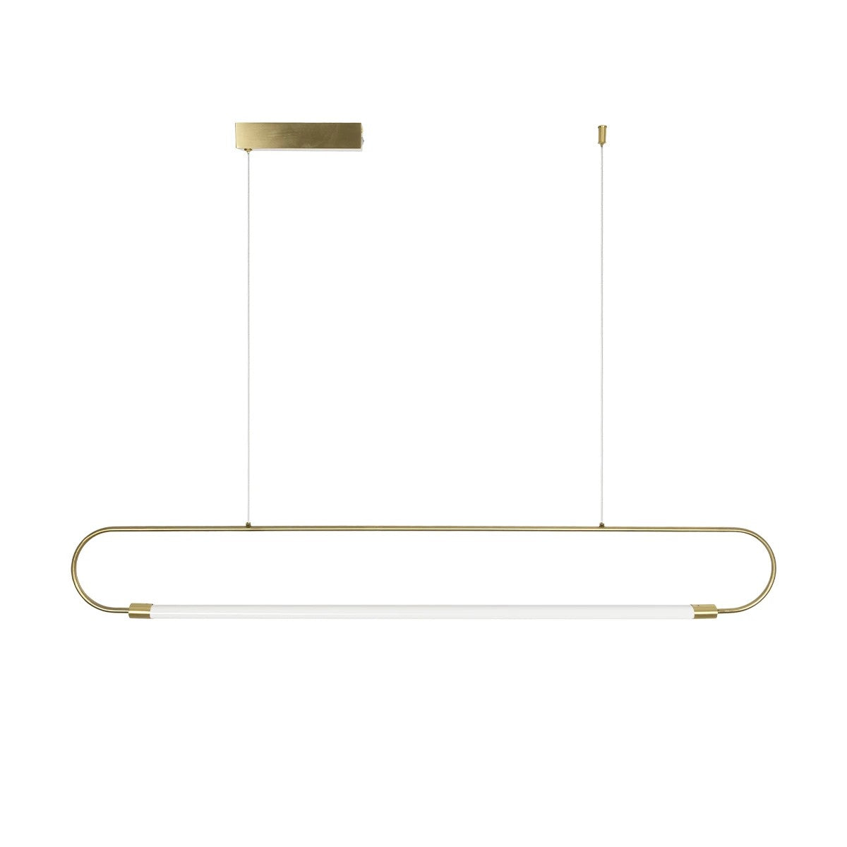 kelvo® GLOW 61664 Μοντέρνο Κρεμαστό Φωτιστικό Οροφής LED 15W 1500lm 360° AC 220-240V IP20 Ρυθμιζόμενο Λευκό CCT με Χειριστήριο από 2700K έως 6000K Dimmable - Lumileds SMD Chip - Χρυσό Πλατίνα & Λευκό Νήμα - Μ120 x Π3 x Υ25cm - 3 Χρόνια Εγγύηση - ledmania.gr