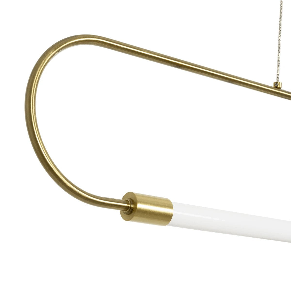 kelvo® GLOW 61664 Μοντέρνο Κρεμαστό Φωτιστικό Οροφής LED 15W 1500lm 360° AC 220-240V IP20 Ρυθμιζόμενο Λευκό CCT με Χειριστήριο από 2700K έως 6000K Dimmable - Lumileds SMD Chip - Χρυσό Πλατίνα & Λευκό Νήμα - Μ120 x Π3 x Υ25cm - 3 Χρόνια Εγγύηση - ledmania.gr