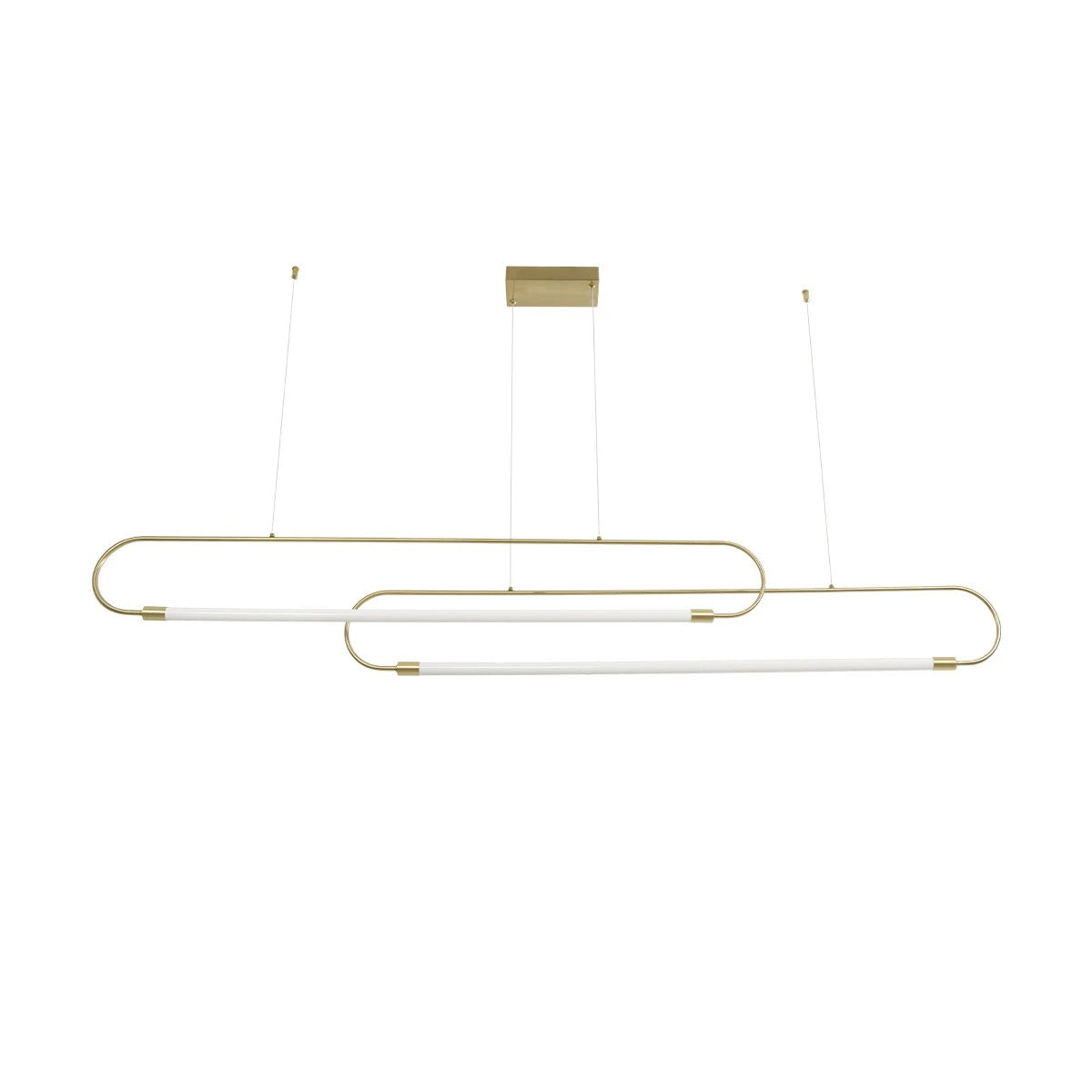 kelvo® GLOW 61665 Μοντέρνο Κρεμαστό Φωτιστικό Οροφής LED 28W 2800lm 360° AC 220-240V IP20 Ρυθμιζόμενο Λευκό CCT με Χειριστήριο από 2700K έως 6000K Dimmable - Lumileds SMD Chip - Χρυσό Πλατίνα & Λευκό Νήμα - Μ160 x Π3 x Υ25cm - 3 Χρόνια Εγγύηση - ledmania.gr