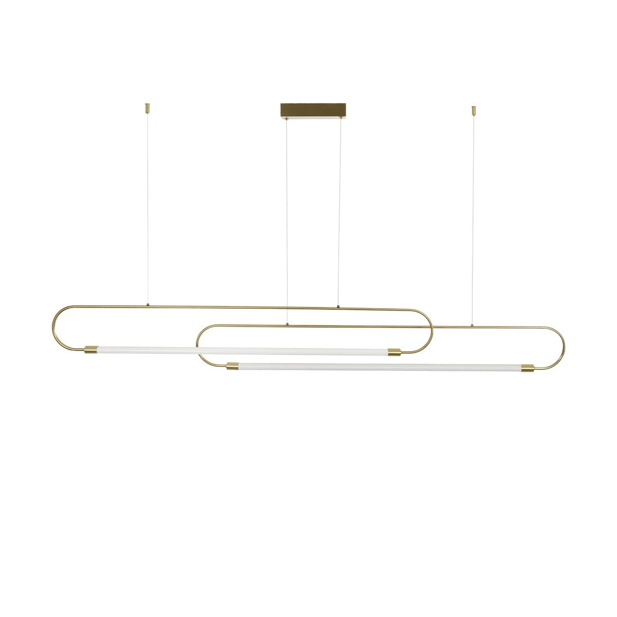 kelvo® GLOW 61665 Μοντέρνο Κρεμαστό Φωτιστικό Οροφής LED 28W 2800lm 360° AC 220-240V IP20 Ρυθμιζόμενο Λευκό CCT με Χειριστήριο από 2700K έως 6000K Dimmable - Lumileds SMD Chip - Χρυσό Πλατίνα & Λευκό Νήμα - Μ160 x Π3 x Υ25cm - 3 Χρόνια Εγγύηση - ledmania.gr