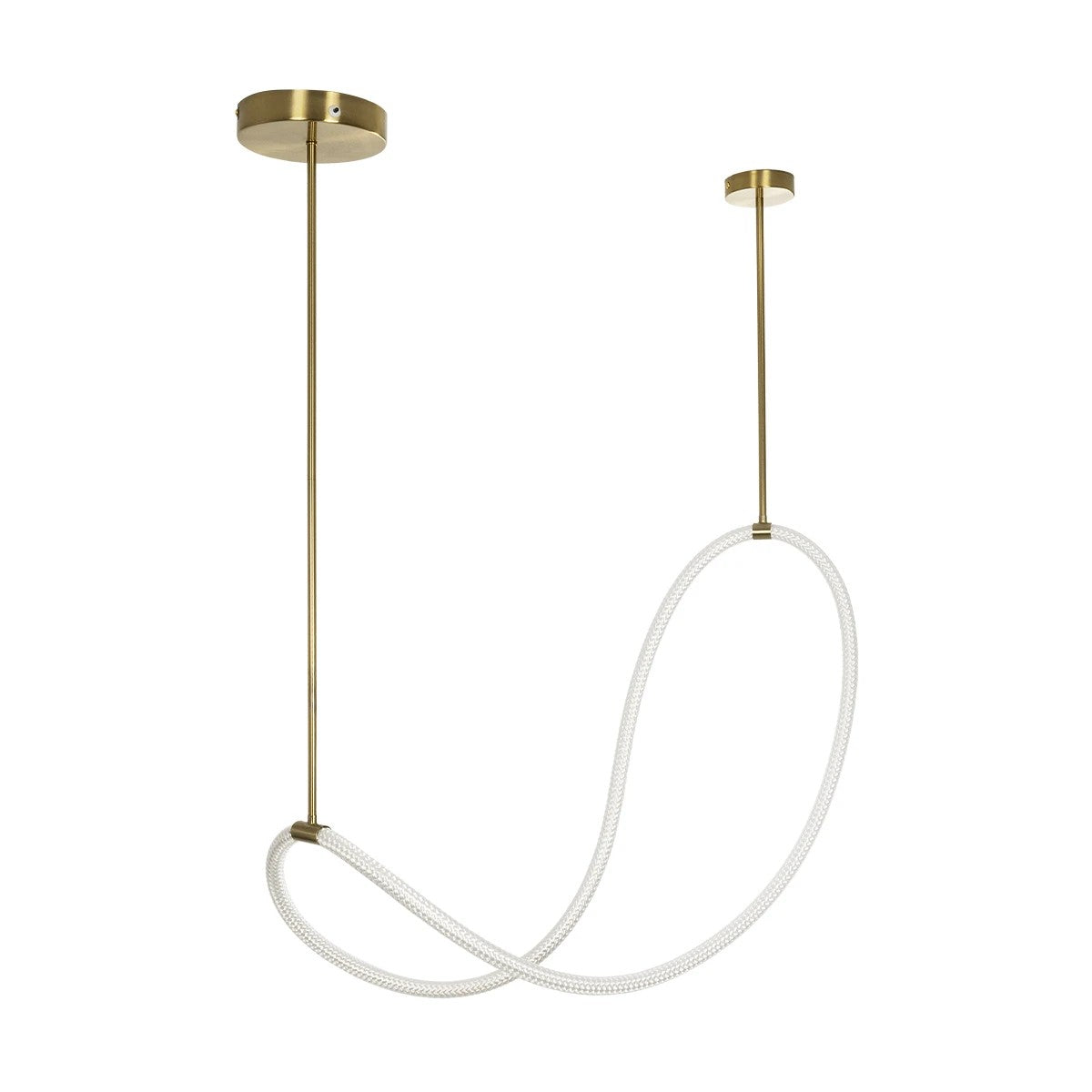 kelvo® GLOW 61667 Μοντέρνο Κρεμαστό Φωτιστικό Οροφής LED 34W 3400lm 360° AC 220-240V IP20 Ρυθμιζόμενο Λευκό CCT με Χειριστήριο από 2700K έως 6000K Dimmable - Lumileds SMD Chip - Χρυσό Πλατίνα & Λευκό Νήμα - Μ120 x Π120 x Υ60cm - 3 Χρόνια Εγγύηση - ledmania.gr