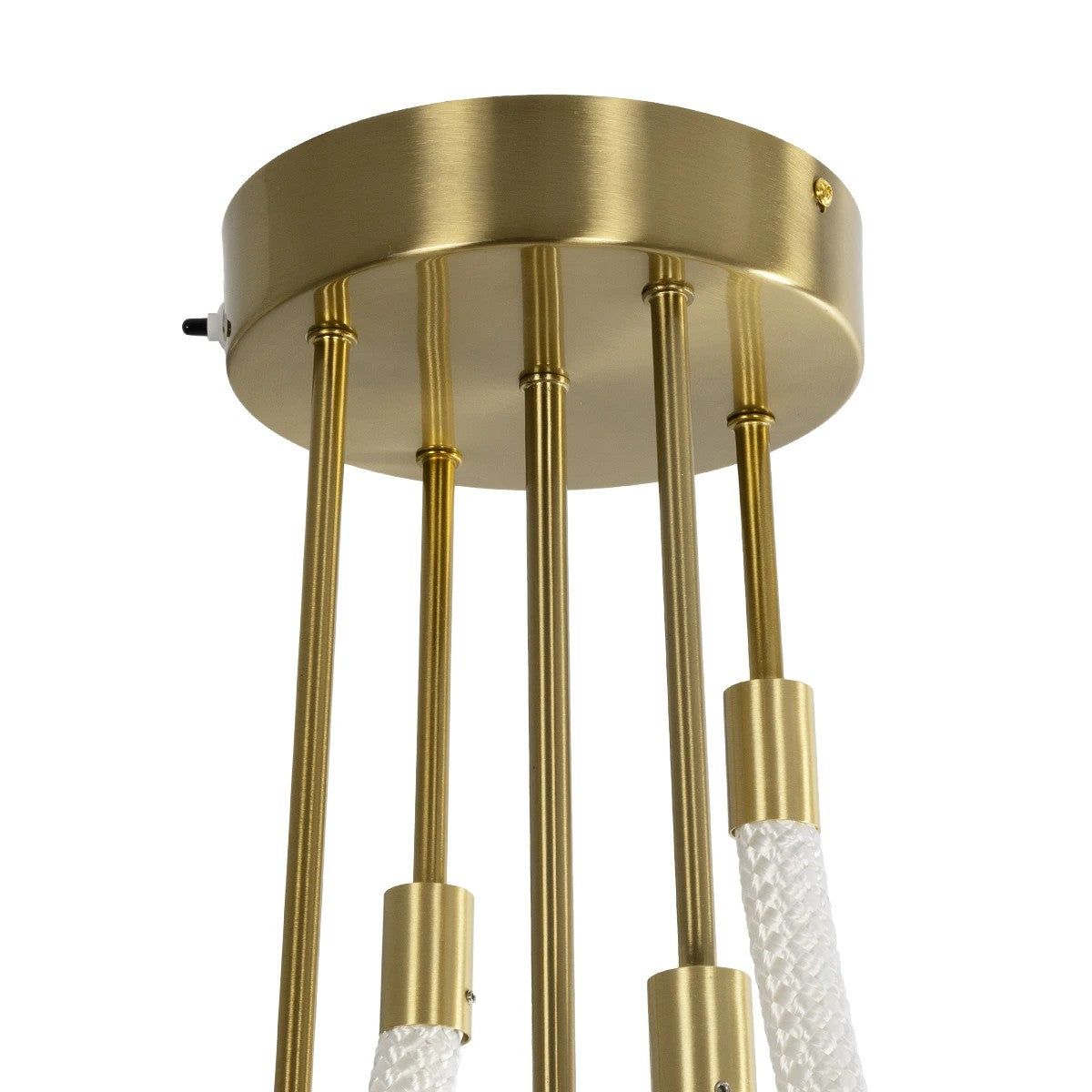 kelvo® GLOW 61670 Μοντέρνο Φωτιστικό Οροφής LED 40W 4000lm 360° AC 220-240V IP20 Ρυθμιζόμενο Λευκό CCT με Χειριστήριο από 2700K έως 6000K Dimmable - Lumileds SMD Chip - Χρυσό Πλατίνα & Λευκό Νήμα - Μ50 x Π50 x Υ70cm - 3 Χρόνια Εγγύηση - ledmania.gr