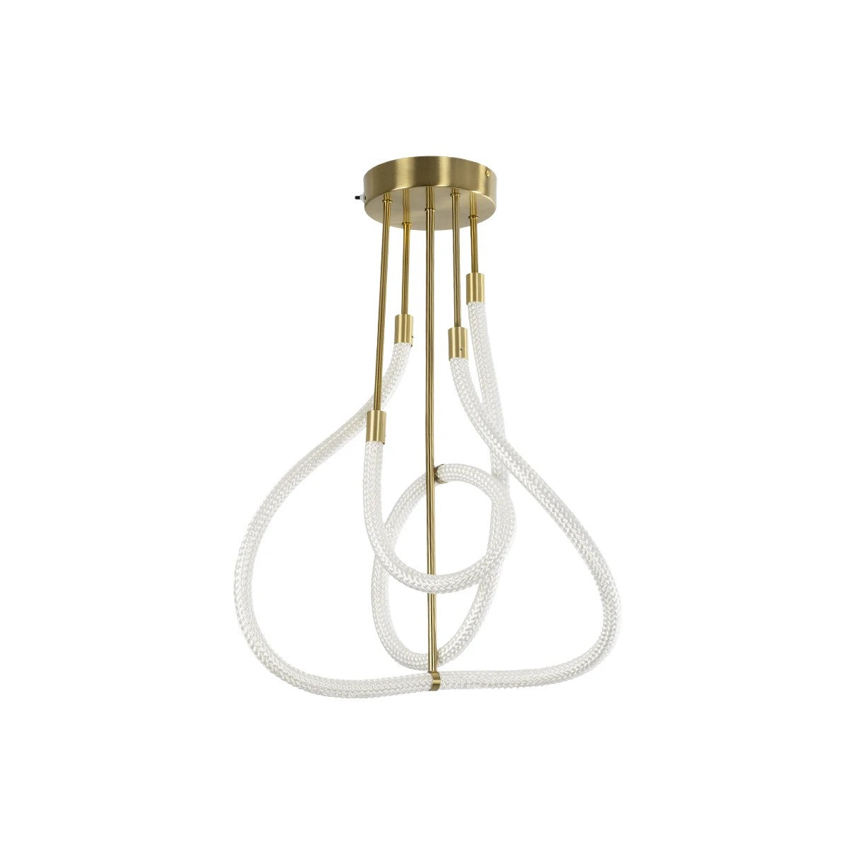 kelvo® GLOW 61670 Μοντέρνο Φωτιστικό Οροφής LED 40W 4000lm 360° AC 220-240V IP20 Ρυθμιζόμενο Λευκό CCT με Χειριστήριο από 2700K έως 6000K Dimmable - Lumileds SMD Chip - Χρυσό Πλατίνα & Λευκό Νήμα - Μ50 x Π50 x Υ70cm - 3 Χρόνια Εγγύηση - ledmania.gr