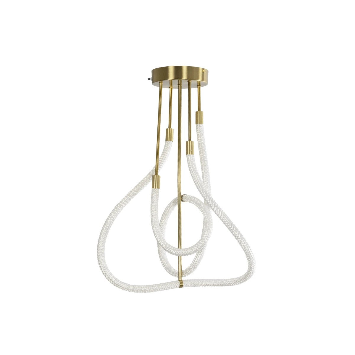 kelvo® GLOW 61670 Μοντέρνο Φωτιστικό Οροφής LED 40W 4000lm 360° AC 220-240V IP20 Ρυθμιζόμενο Λευκό CCT με Χειριστήριο από 2700K έως 6000K Dimmable - Lumileds SMD Chip - Χρυσό Πλατίνα & Λευκό Νήμα - Μ50 x Π50 x Υ70cm - 3 Χρόνια Εγγύηση - ledmania.gr
