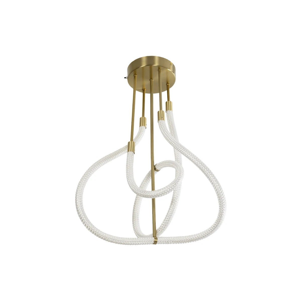 kelvo® GLOW 61670 Μοντέρνο Φωτιστικό Οροφής LED 40W 4000lm 360° AC 220-240V IP20 Ρυθμιζόμενο Λευκό CCT με Χειριστήριο από 2700K έως 6000K Dimmable - Lumileds SMD Chip - Χρυσό Πλατίνα & Λευκό Νήμα - Μ50 x Π50 x Υ70cm - 3 Χρόνια Εγγύηση - ledmania.gr