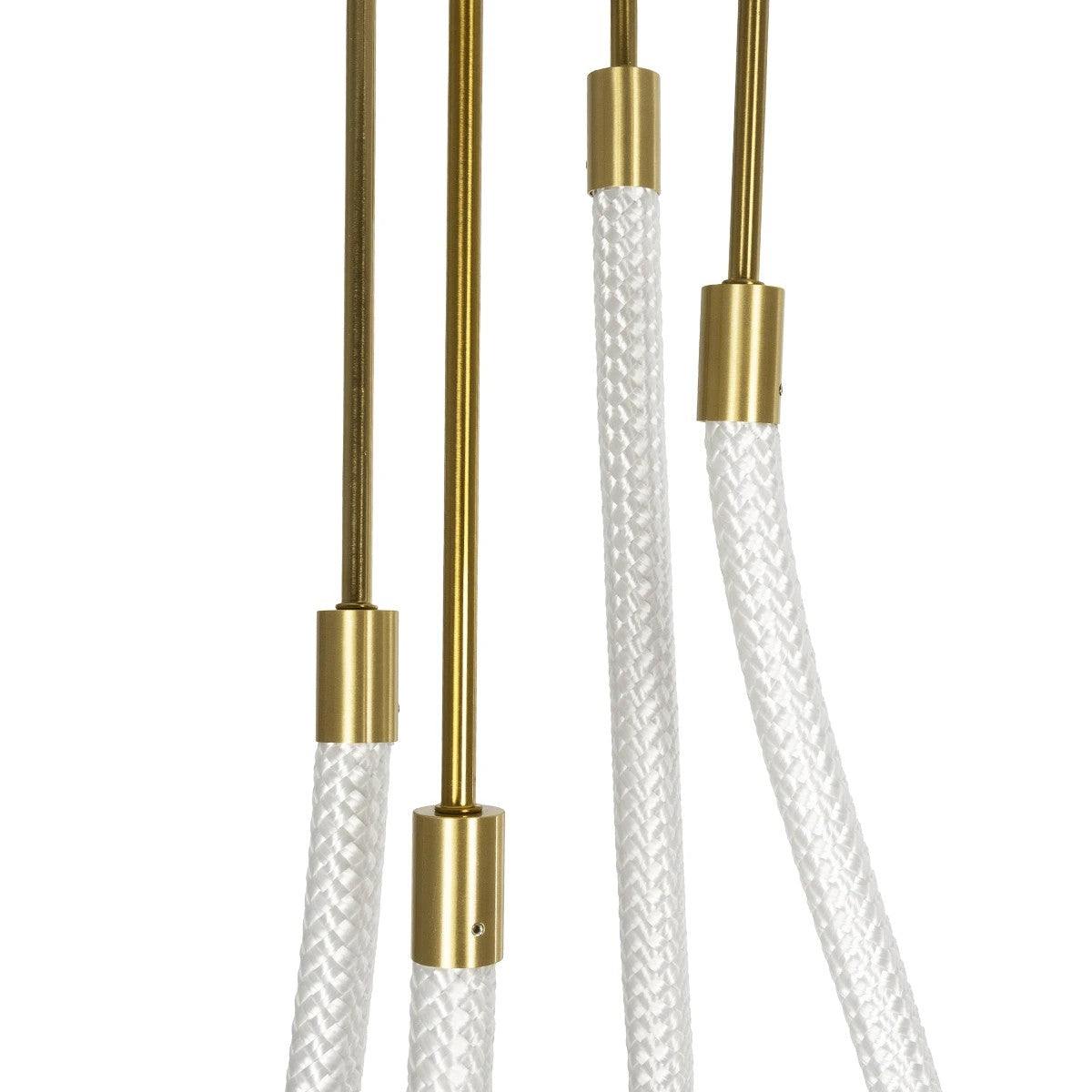 kelvo® GLOW 61672 Μοντέρνο Κρεμαστό Φωτιστικό Οροφής LED 42W 4200lm 360° AC 220-240V IP20 Ρυθμιζόμενο Λευκό CCT με Χειριστήριο από 2700K έως 6000K Dimmable - Lumileds SMD Chip - Χρυσό Πλατίνα & Λευκό Νήμα - Μ50 x Π50 x Υ70cm - 3 Χρόνια Εγγύηση - ledmania.gr