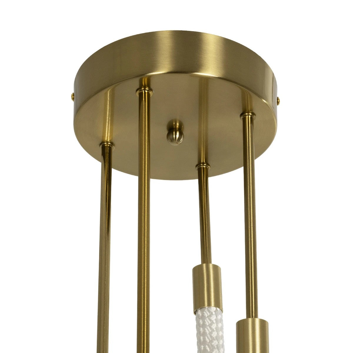 kelvo® GLOW 61672 Μοντέρνο Κρεμαστό Φωτιστικό Οροφής LED 42W 4200lm 360° AC 220-240V IP20 Ρυθμιζόμενο Λευκό CCT με Χειριστήριο από 2700K έως 6000K Dimmable - Lumileds SMD Chip - Χρυσό Πλατίνα & Λευκό Νήμα - Μ50 x Π50 x Υ70cm - 3 Χρόνια Εγγύηση - ledmania.gr